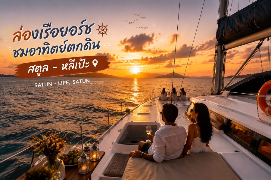 ล่องเรือยอร์ชชมพระอาทิตย์ตกดิน สตูล-หลีเป๊ะ บังกีมทัวร์
